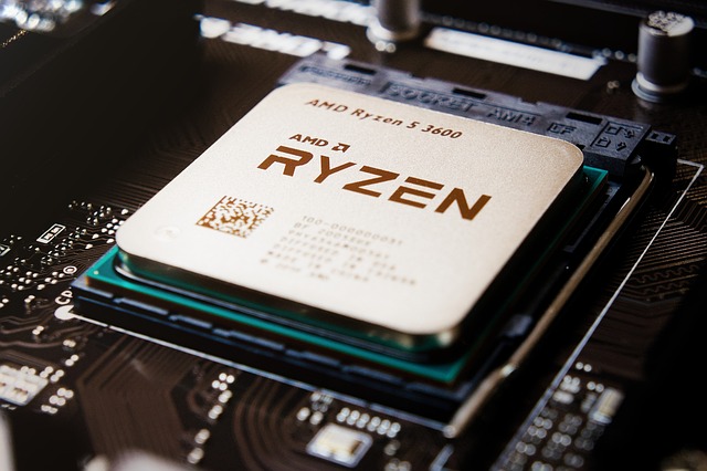 Processador de computador (CPU) visto da parte superior